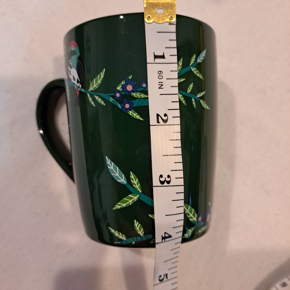 Starbucks Coffee Mug Holiday Birds Green 10 Oz - Picture 5 of 5